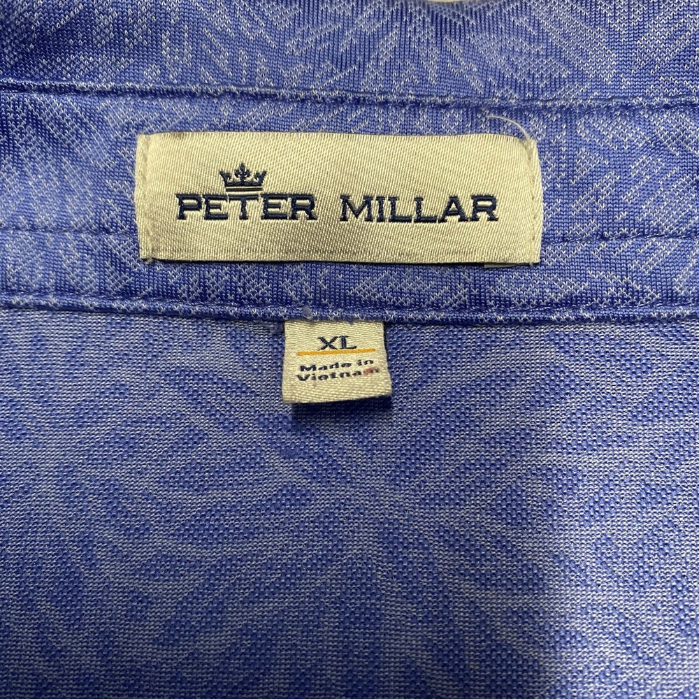 Peter Millar Polo Mens XL Blue All Over Floral Design Performance Preppy Golf - Picture 2 of 8